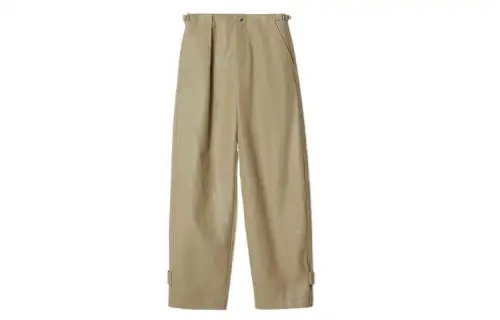 Burberry Leather Pants Women's Khaki Moderate Other