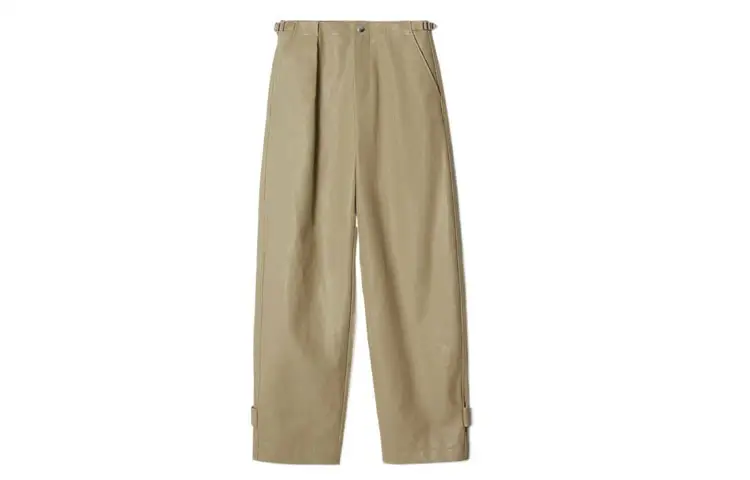 Burberry Leather Pants Women's Khaki Moderate Other