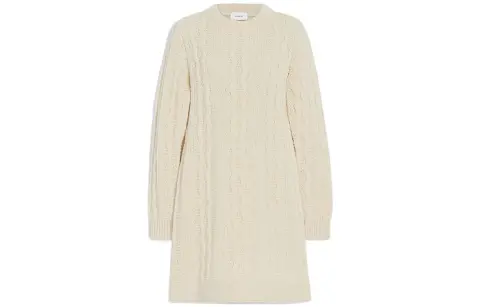 COACH FW22 Long Sleeved Dress Women's Beige Yellow