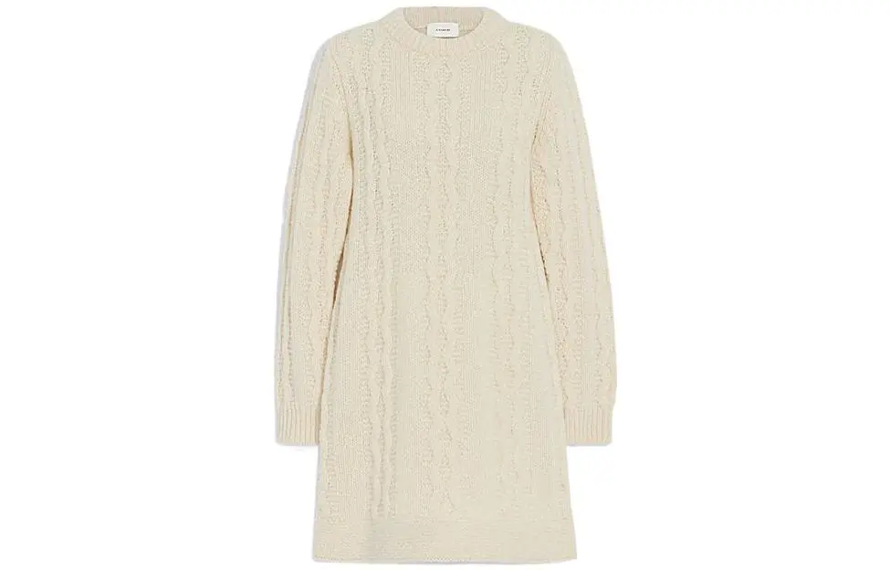 COACH FW22 Long Sleeved Dress Women's Beige Yellow