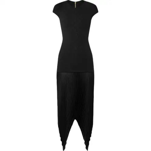 Lv Embossed Monogram Pleated Dress
