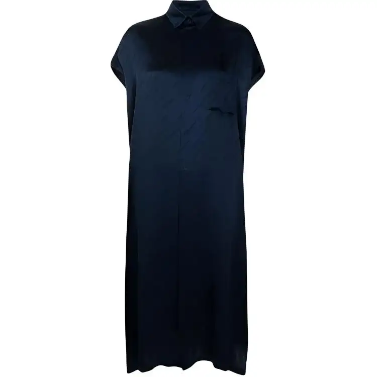 Balenciaga Short Sleeved Dresses Women's Dark Blue Square Collar Moderate