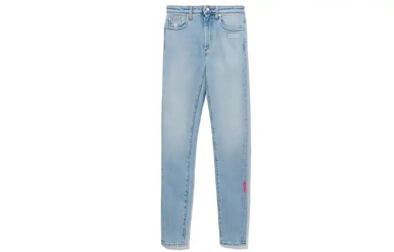 OFF WHITE SS21 Jeans Women's Light Blue Moderate Slim Fit Pants