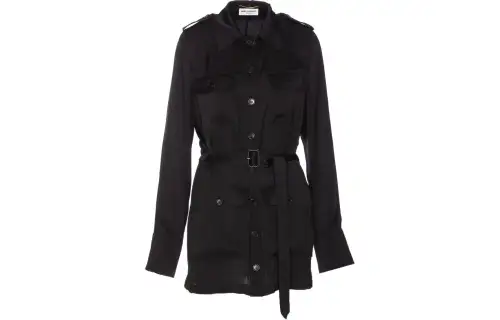 SAINT LAURENT Buttoned Belted Dress