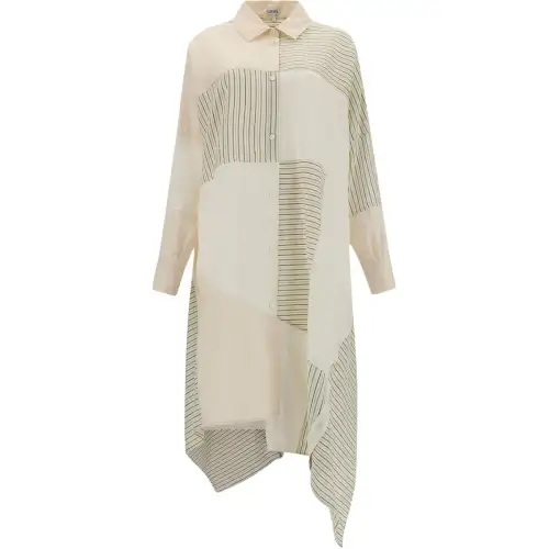 LOEWE Long Sleeved Dresses Women's Light Umber Square Collar Moderate