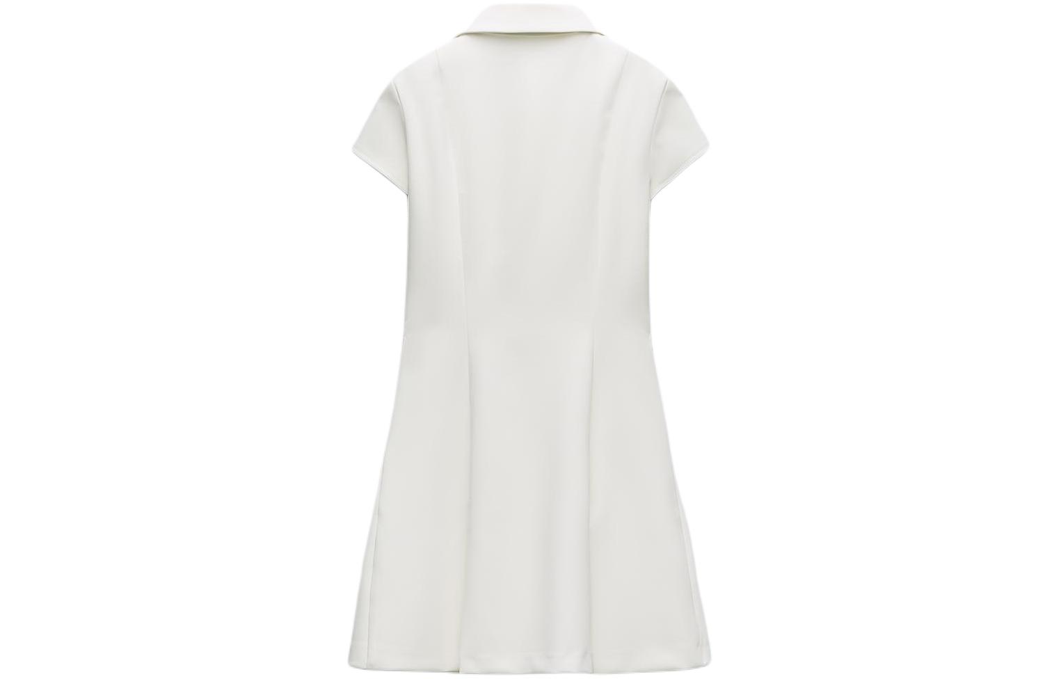 ZARA Однотонный дизайн с широкими складками рубашка формула короткий рукав одеваться женский белый