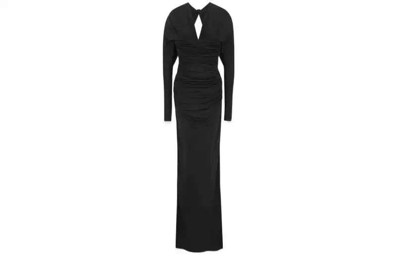 SAINT LAURENT FW22 Long Sleeved Dress Women's Black