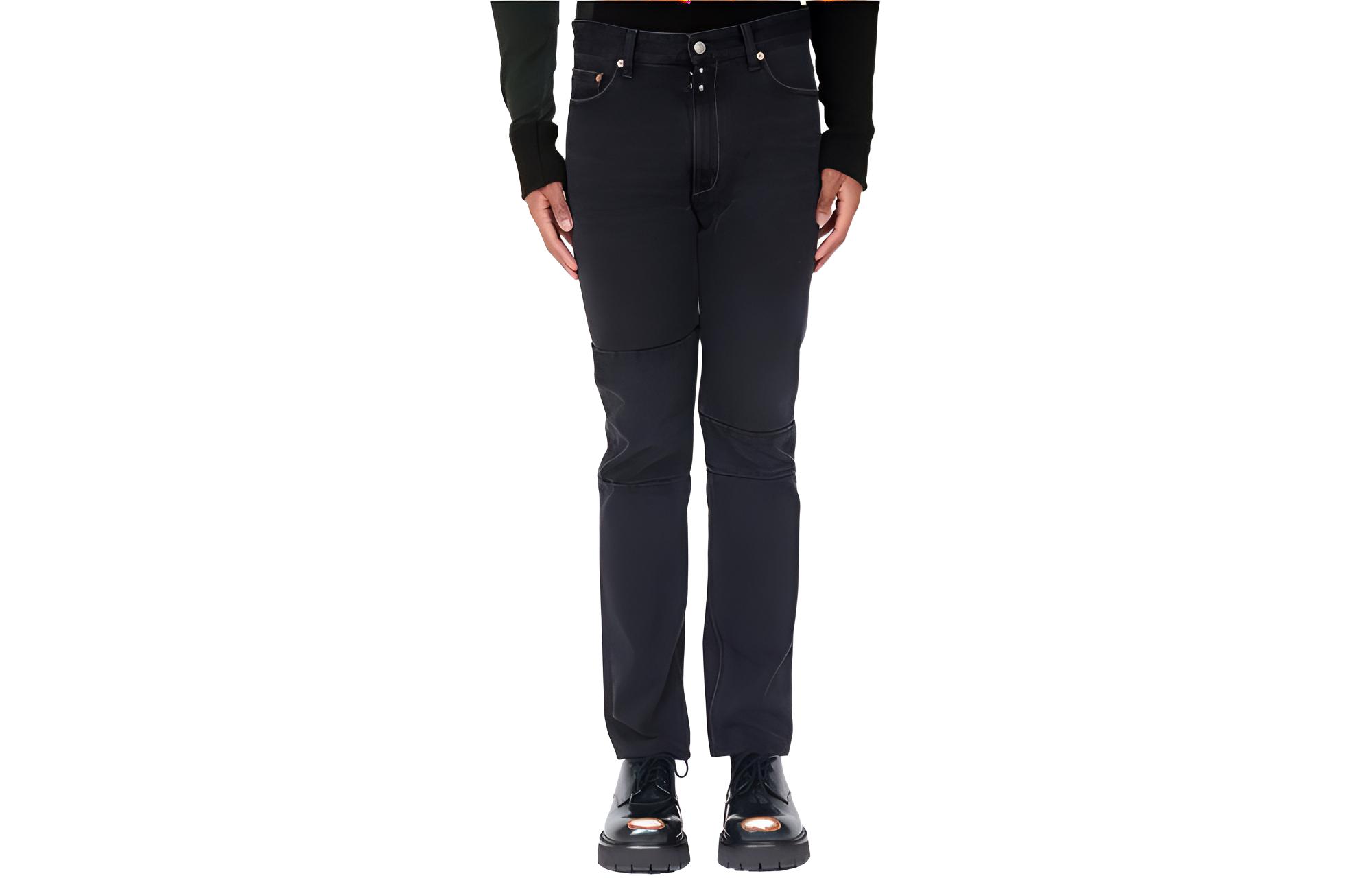 MM6 Maison Margiela Asymmetrical black loose straight jeans