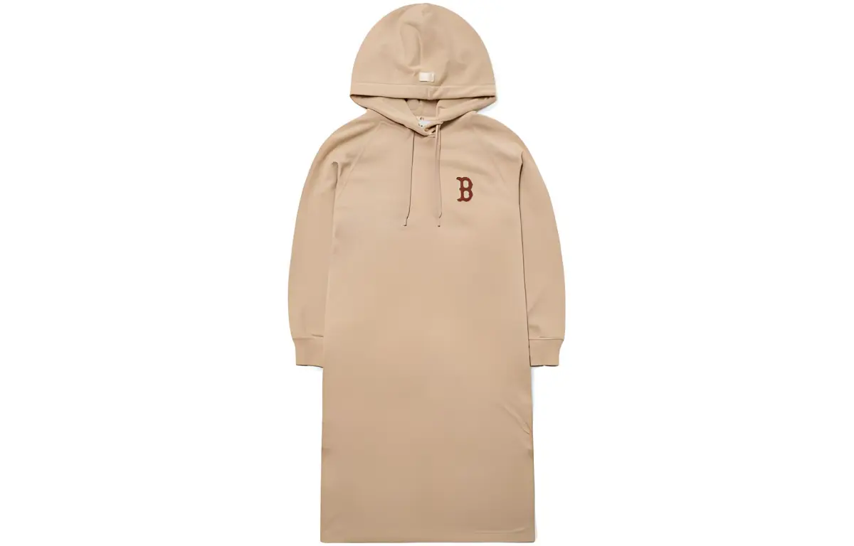 MLB Long-Sleeved Dresses Women's Khaki Hooded Moderate Short