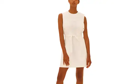 HERMES Sleeveless Dress Women's White