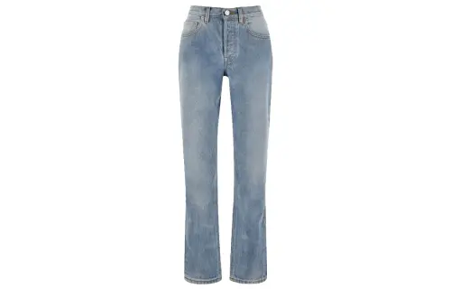 Vetements Solid Color Jeans Women's Light Blue
