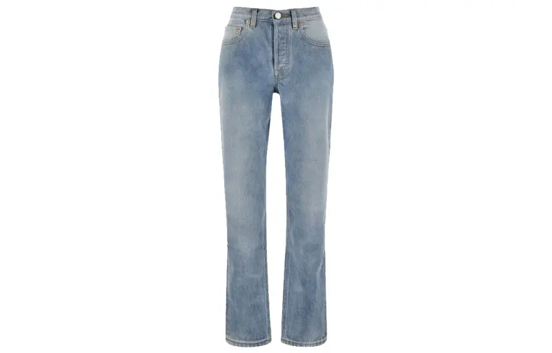 Vetements Solid Color Jeans Women's Light Blue