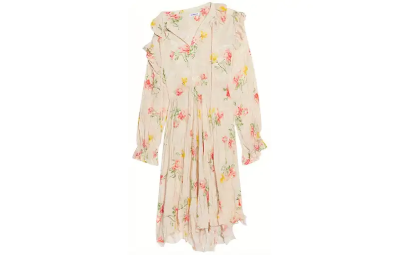 Balenciaga Vintage Flower Off Shoulder Dress
