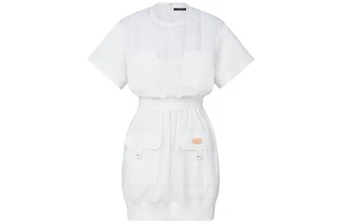LOUIS VUITTON Short Sleeved Dress Women's White