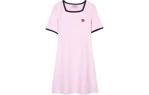 Skechers Short Sleeved Dresses Women's Square Collar Moderate Mid Length