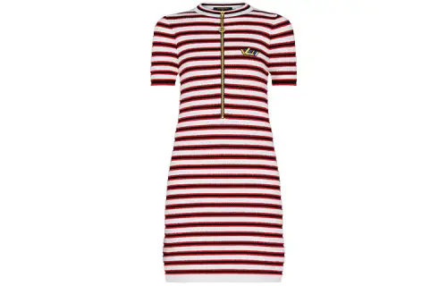 LOUIS VUITTON Short Sleeved Dress Women's Red