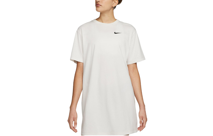Женское платье Nike Sportswear Swoosh Logo (серо-белое)