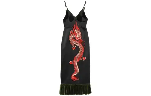 【Previous Season】dragon-print silk dress
