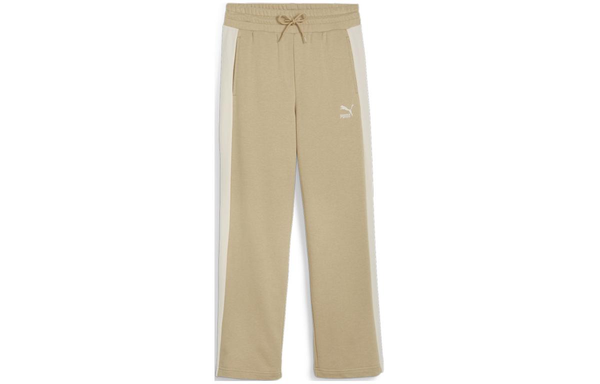 PUMA ICONIC T7 Straight leg Track Pants TR printed lace-up casual knitted sweatpants women's khaki