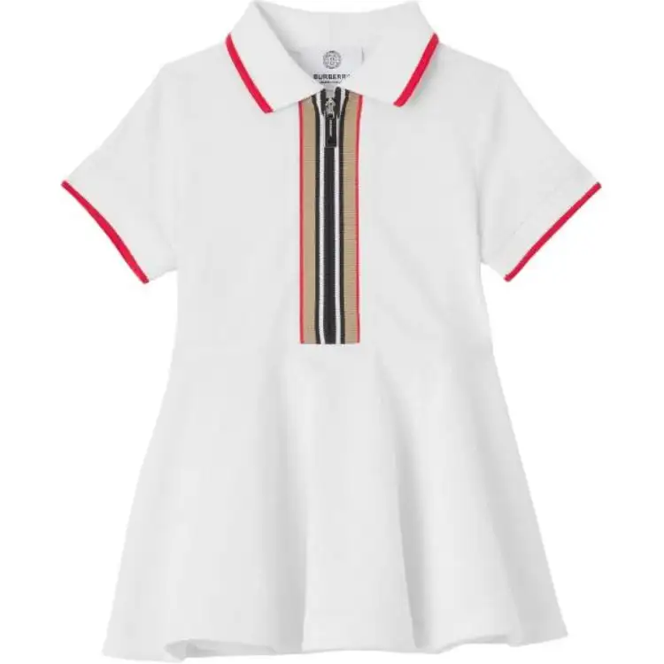Burberry Short Sleeved Dress Women's White