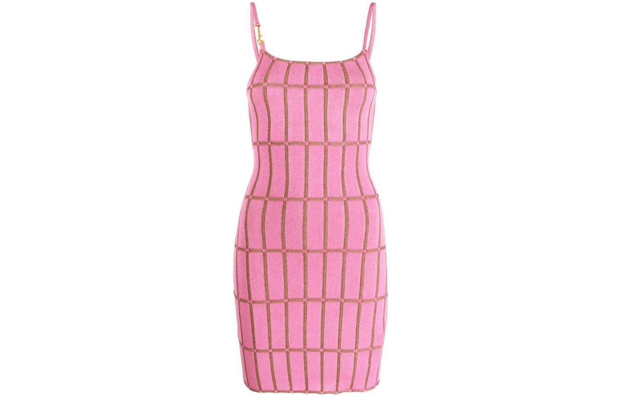 Jacquemus La Robe Maille Malha Checked Mini Dress