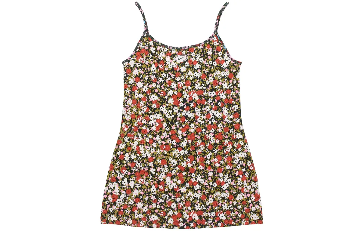 Nike Slip Dresses Women's Wood/Orange Crew Neck Moderate Short