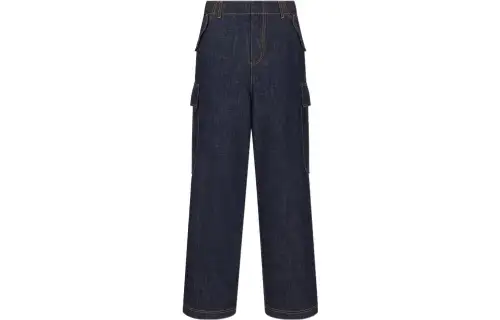 DIOR Quarterly New Products Jeans Women's Blue Moderate Cargo Pants