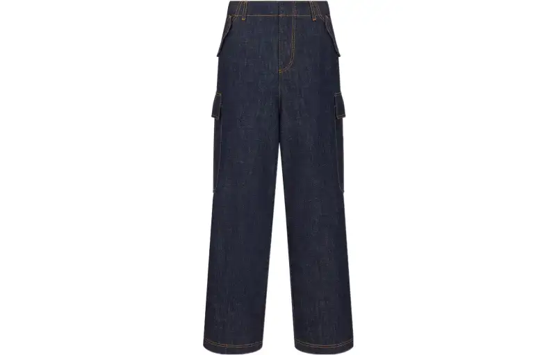 DIOR Quarterly New Products Jeans Women's Blue Moderate Cargo Pants