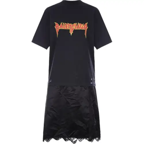 Balenciaga SS22 Short Sleeved Dress Women's Black