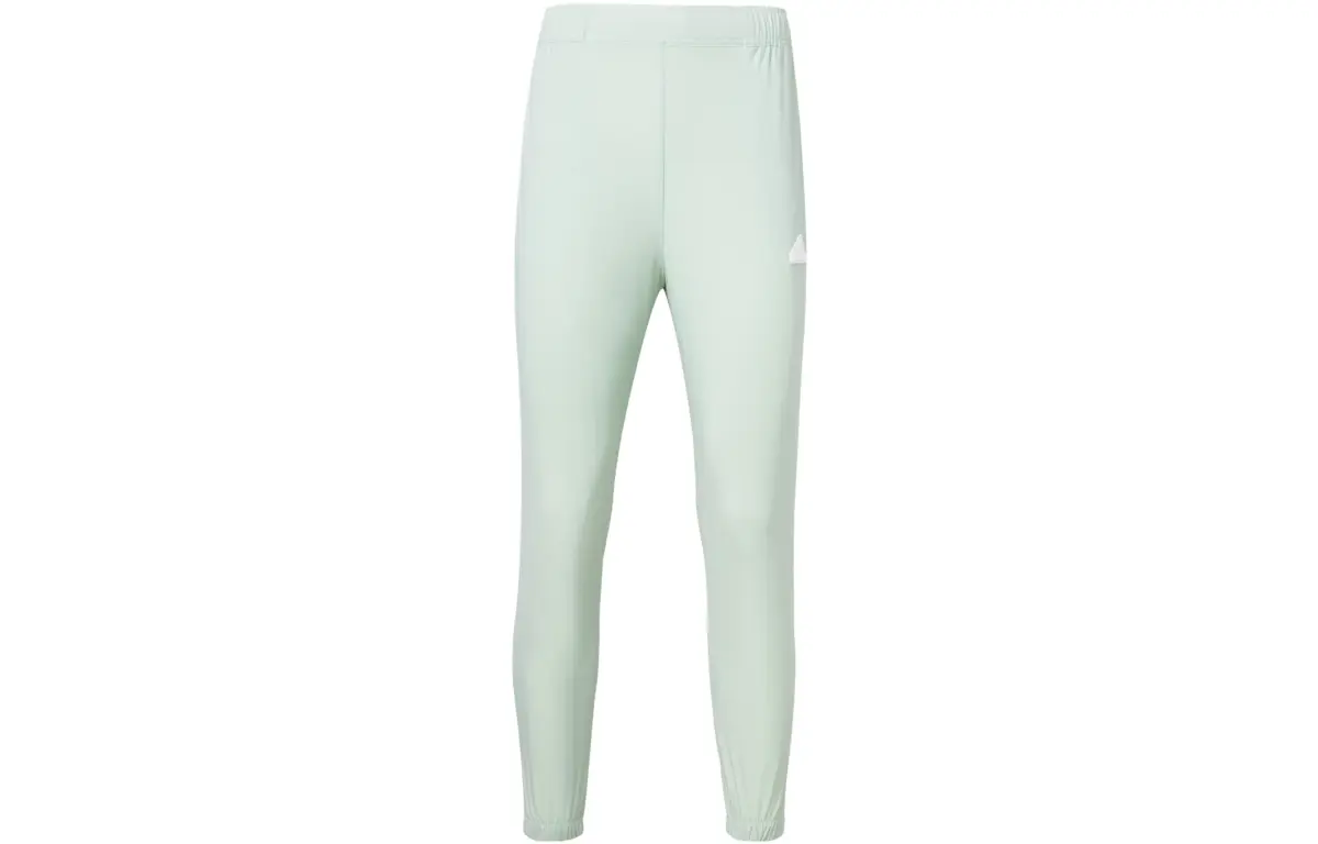 Adidas Knitted Sweatpants Women's Linen Green Moderate Cuffed Pants