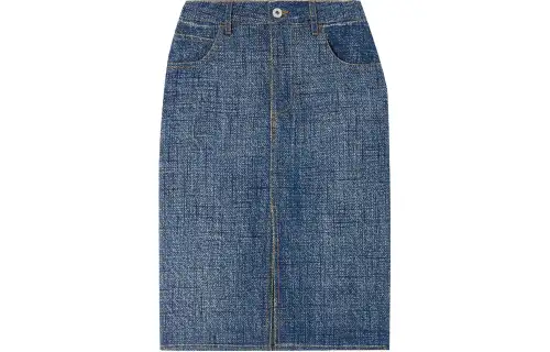 Bottega Veneta Denim Long Skirt Women's Blue