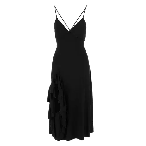 LOEWE Ruffle V-Neck Sleeveless Dress
