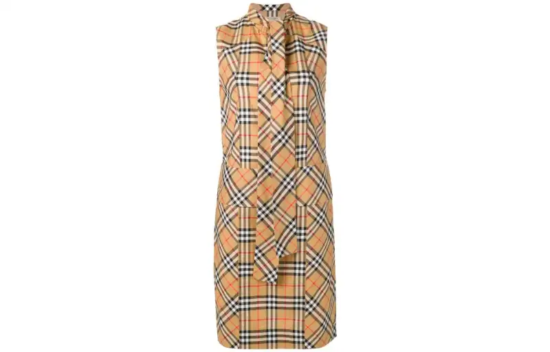 Burberry Sleeveless Dress Women's Brown