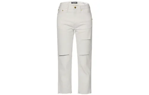 EVISU Jeans Women's White Moderate Straight Fit Pants