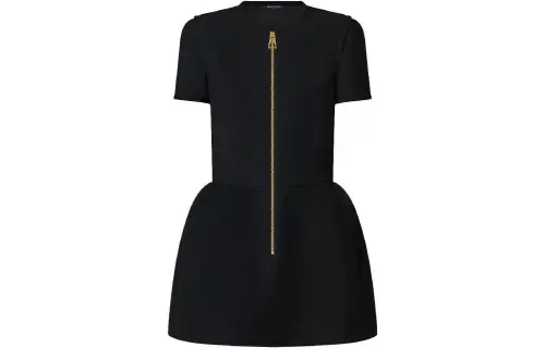 LOUIS VUITTON Zip-Up Wool-Silk Cady Dress