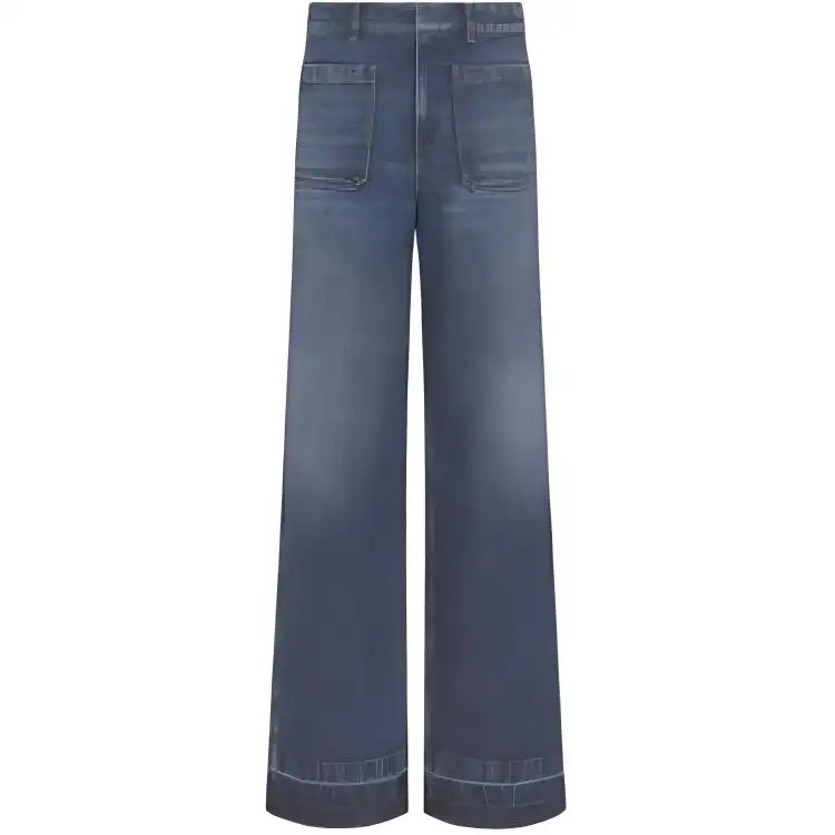 DIOR Jeans Women's Gray Blue Moderate Straight Fit Pants