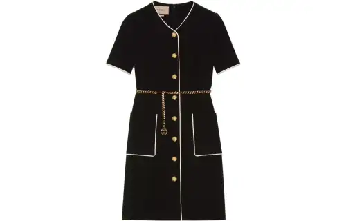 【Previous Season】buttoned short-sleeve midi dress