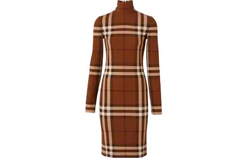 Burberry Women's Iconic Print Stretch Viscose Dress Beige