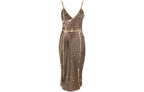 Burberry Monogram Print Slip Midi Dress 'Honey'