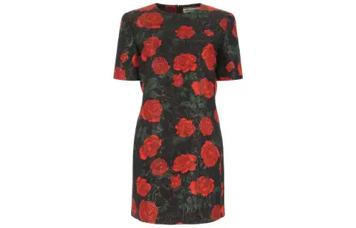 SAINT LAURENT SS22 Short Sleeved Dress Women's Black