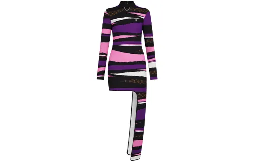 LOUIS VUITTON Long Sleeved Dress Women's Purple