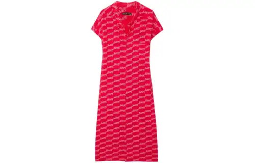Balenciaga Short Sleeved Dress, Loose Fit Women's Pink