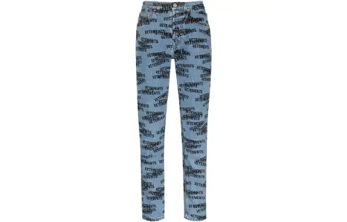 Vetements Jeans Women's Blue Moderate Straight Fit Pants