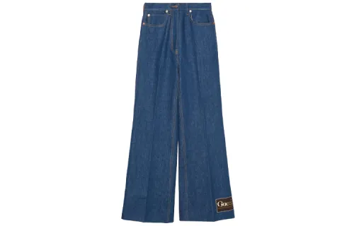 GUCCI Jeans Women's Dark Blue Moderate Flared Pants