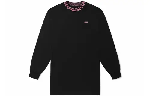 Vans Long Sleeved Dresses Women's Black Crew Neck Moderate Short