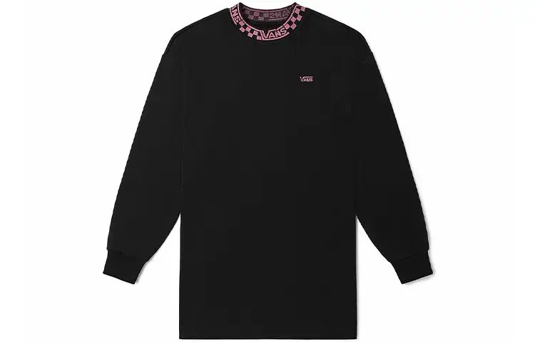 Vans Long Sleeved Dresses Women's Black Crew Neck Moderate Short