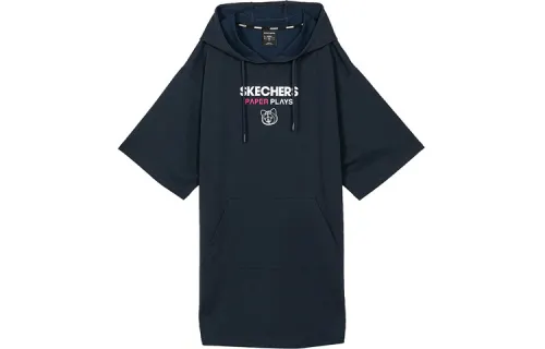 Skechers Short Sleeved Dresses Women's Hooded Moderate Mid Length