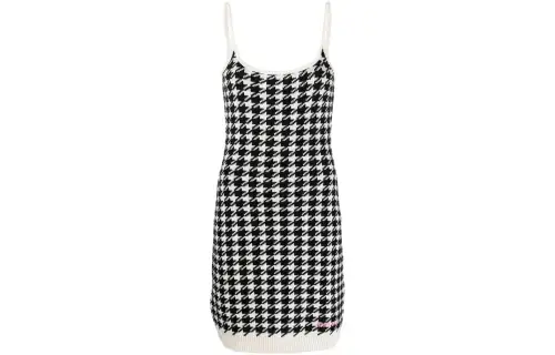 MIU MIU Houndstooth Sleeveless Knitted Dress