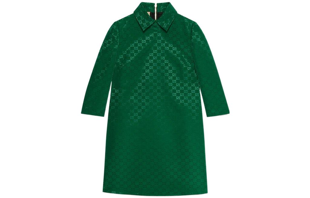 GUCCI SS22 Long Sleeved Dress Women's Green