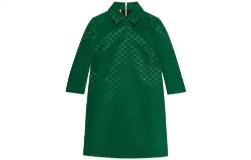 GUCCI SS22 Long Sleeved Dress Women's Green